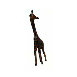Statuette de girafe en bois sculpté à la main