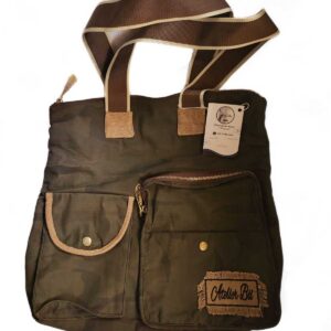 Sac cabas camouflage coton kaki grande capacité avec poches extérieures