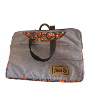 Sac Ngaparou en Denim et Wax – Élégance Artistique Spacieuse