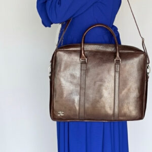 Sac bandoulière pour ordinateur en cuir marron